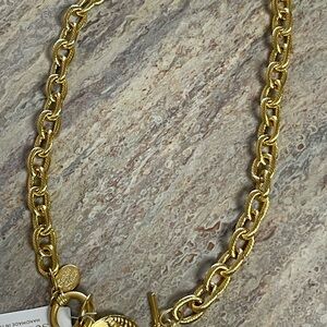 Susan Shaw Classic Gold Rope-Textured Toggle Necklace for Women